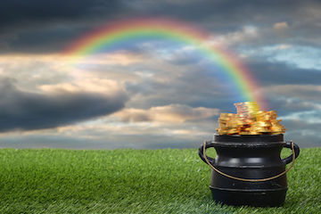 Pot of gold with rainbow